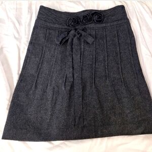 PHILOSOPHY Wool Skirt Pleated Charcoal Gray Black Size Small